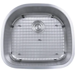 Nantucket Sinks NS03i-16 Sconset 23" D-Bowl Undermount Stainless Steel Kitchen Sink, 16 Gauge