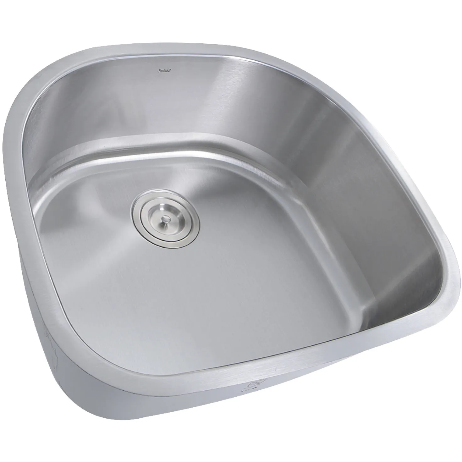 Nantucket Sinks NS03i-16 Sconset 23" D-Bowl Undermount Stainless Steel Kitchen Sink, 16 Gauge