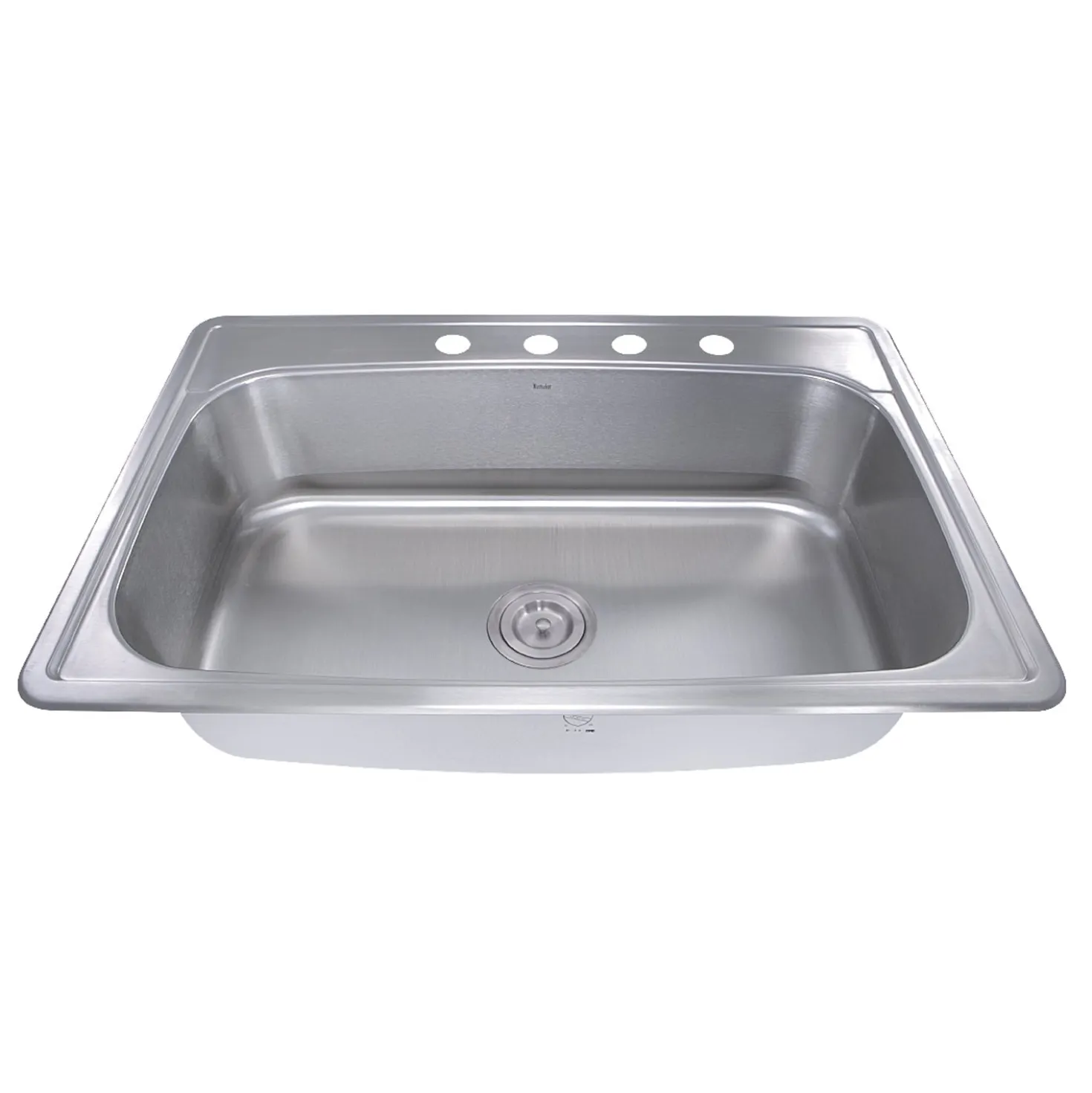 Nantucket Sinks NS3322-8 33" Large Rectangle Single Bowl 18 Gauge Stainless Steel Drop in Kitchen Sink