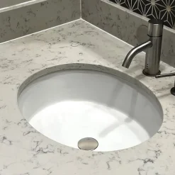 Nantucket Sinks Oval Undermount Ceramic Sink in White UM-16CW