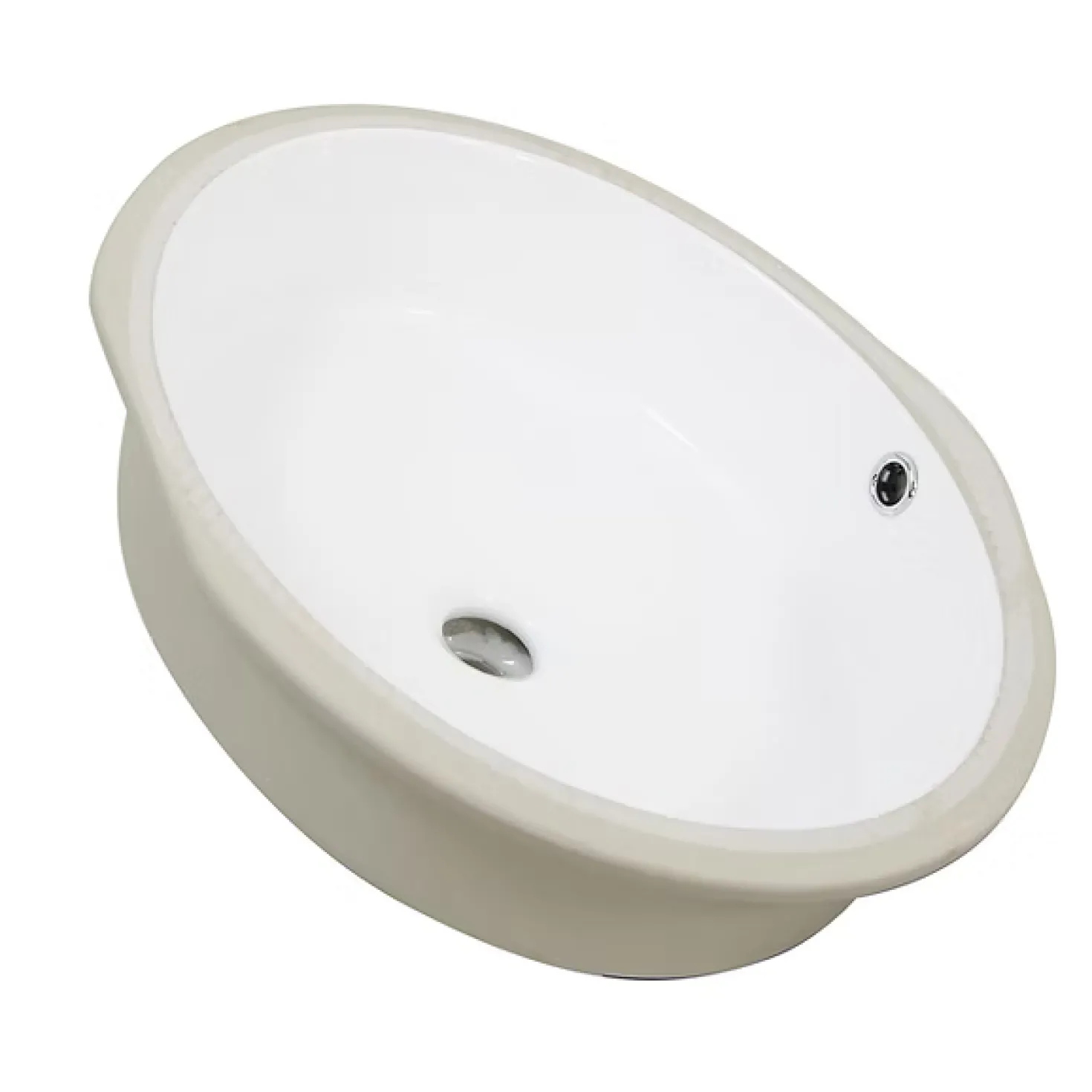 Nantucket Sinks Oval Undermount Ceramic Sink in White UM-16CW