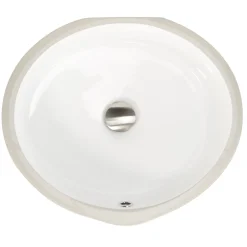 Nantucket Sinks Oval Undermount Ceramic Sink in White UM-16CW
