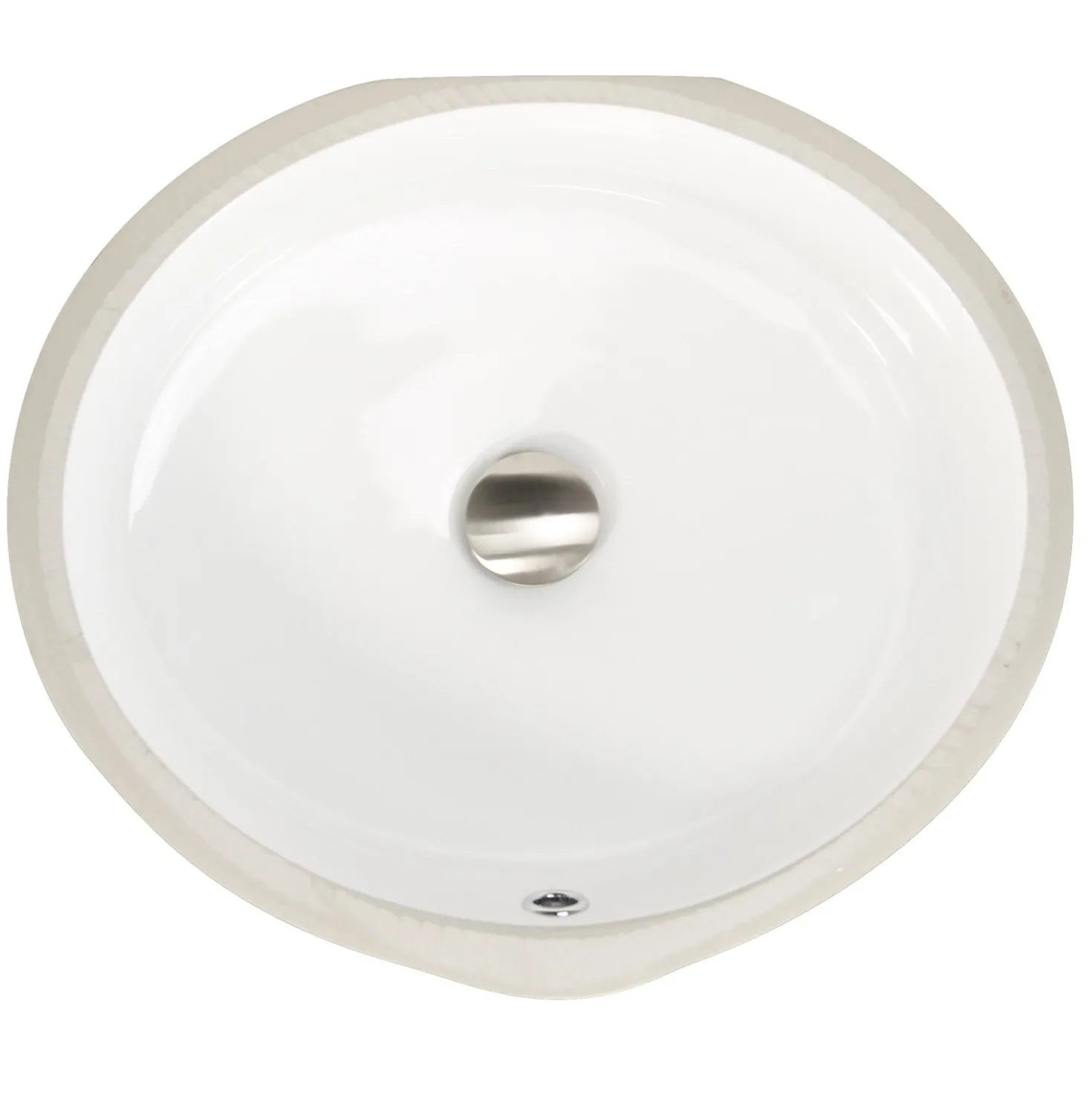 Nantucket Sinks Oval Undermount Ceramic Sink in White UM-16CW