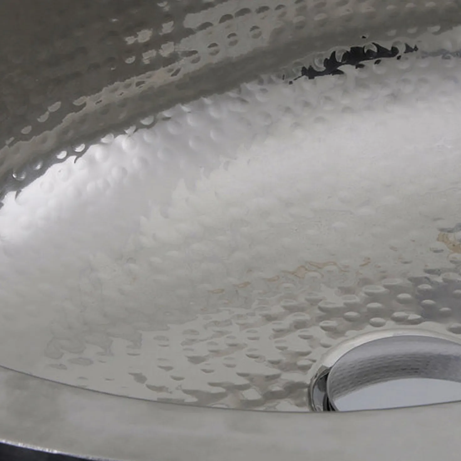 Nantucket Sinks OVS-OF 17.5-Inch x 13.75-Inch Hand Hammered Stainless Steel Oval Undermount Bathroom Sink with Overflow