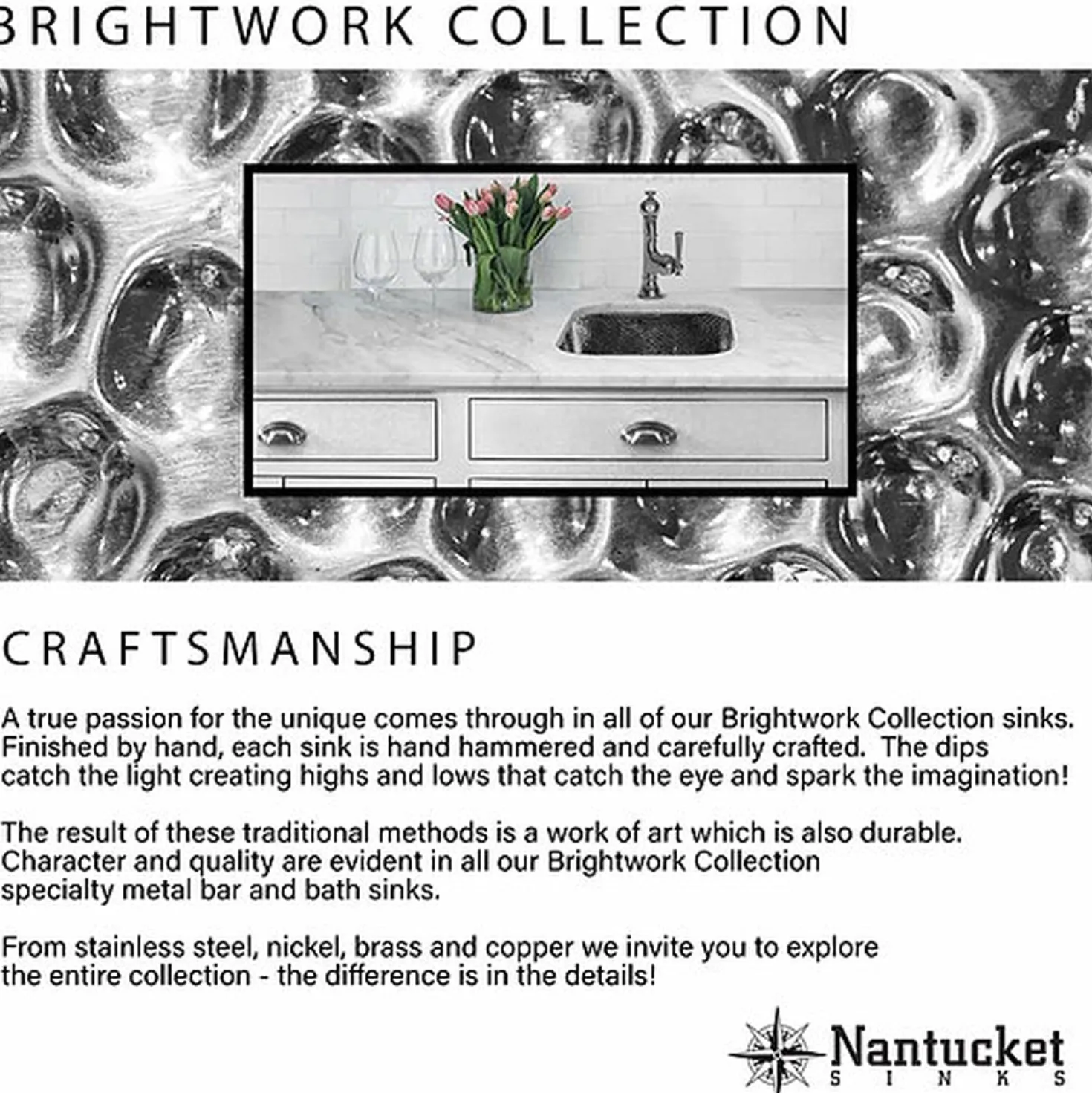 Nantucket Sinks OVS-OF 17.5-Inch x 13.75-Inch Hand Hammered Stainless Steel Oval Undermount Bathroom Sink with Overflow