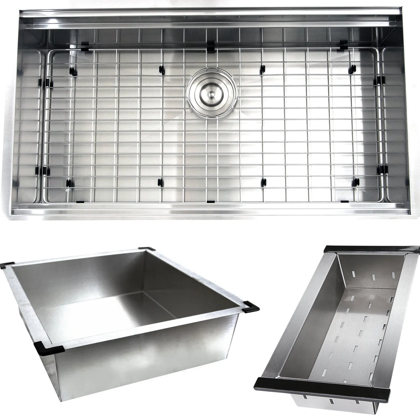 Nantucket Sinks 36" Pro Series Workstation Undermount Stainless Steel Kitchen Sink