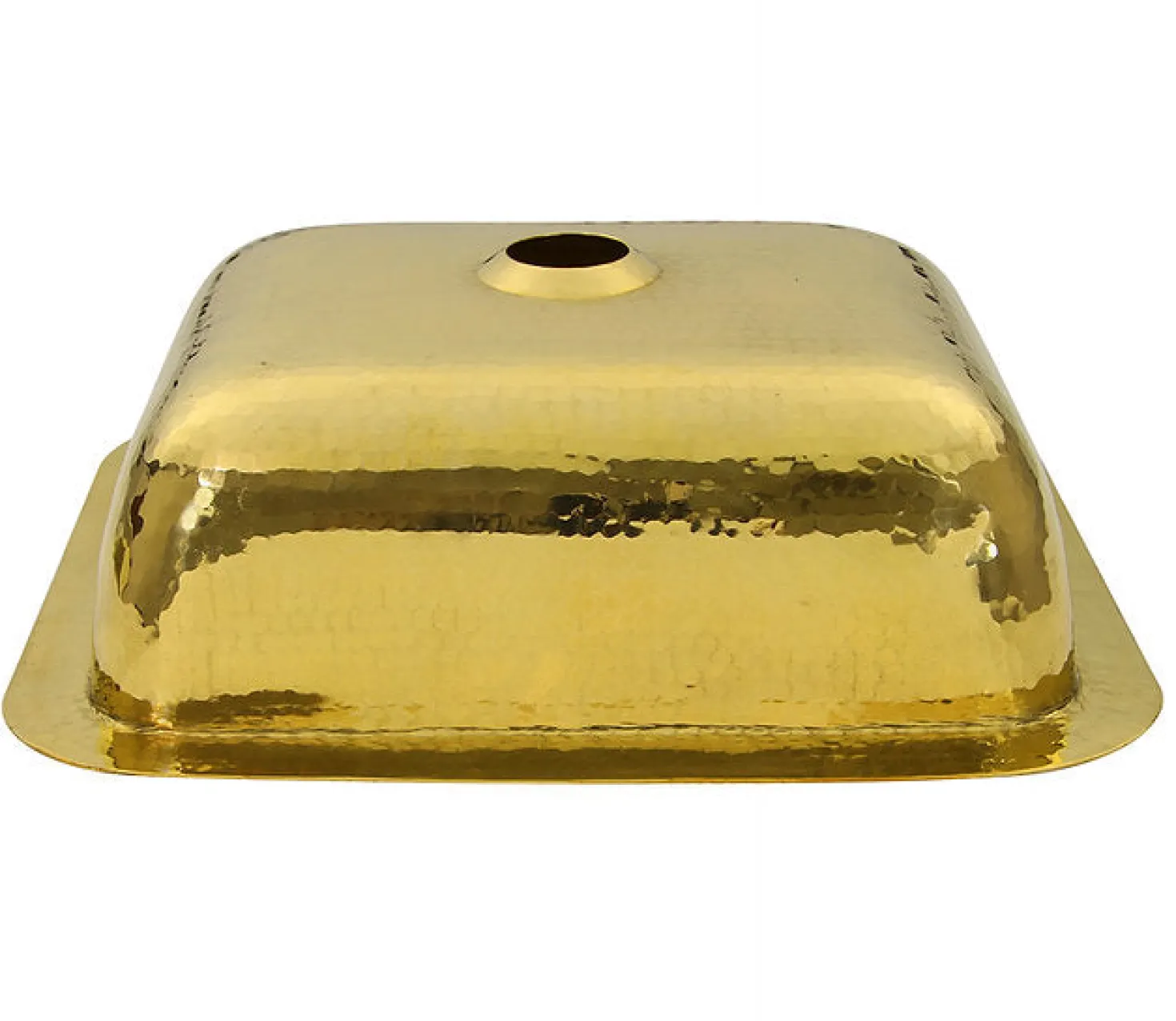 Nantucket Sinks REB 17.5" x 14.5" Hammered Brass Rectangle Undermount Bar Sink