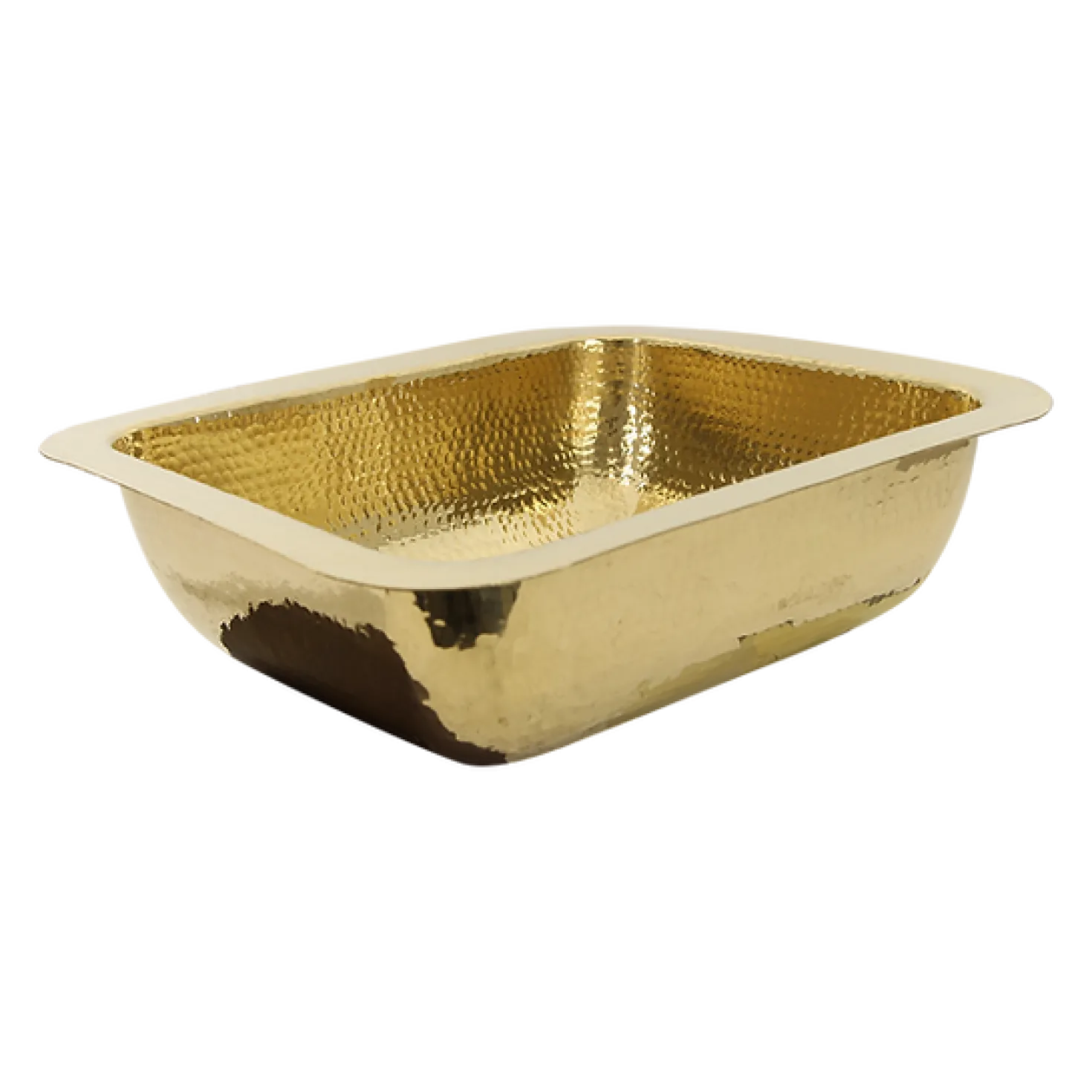 Nantucket Sinks REB 17.5" x 14.5" Hammered Brass Rectangle Undermount Bar Sink