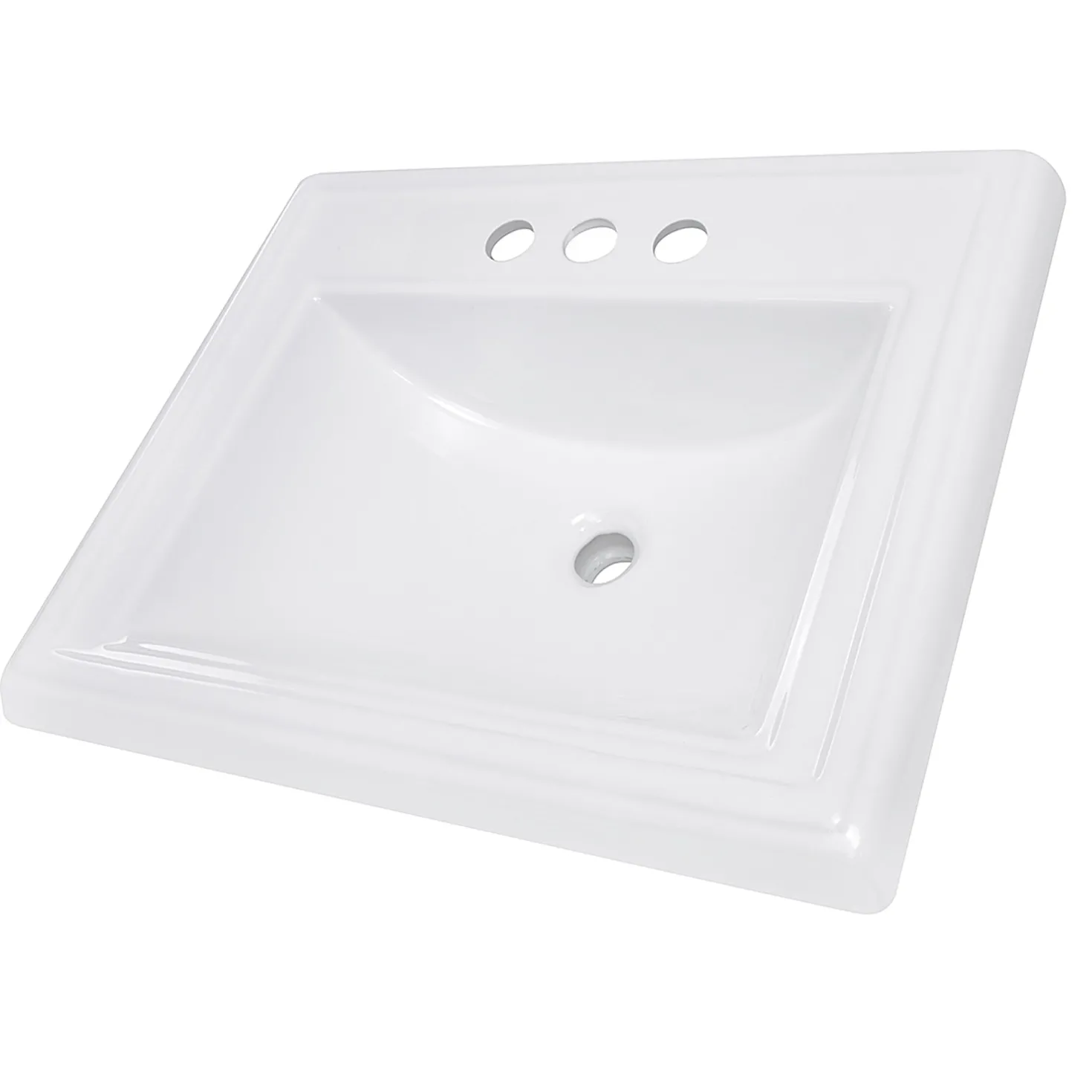 Nantucket Sinks 23" Rectangular Drop-In Vanity Sink for 4" Spread Faucet