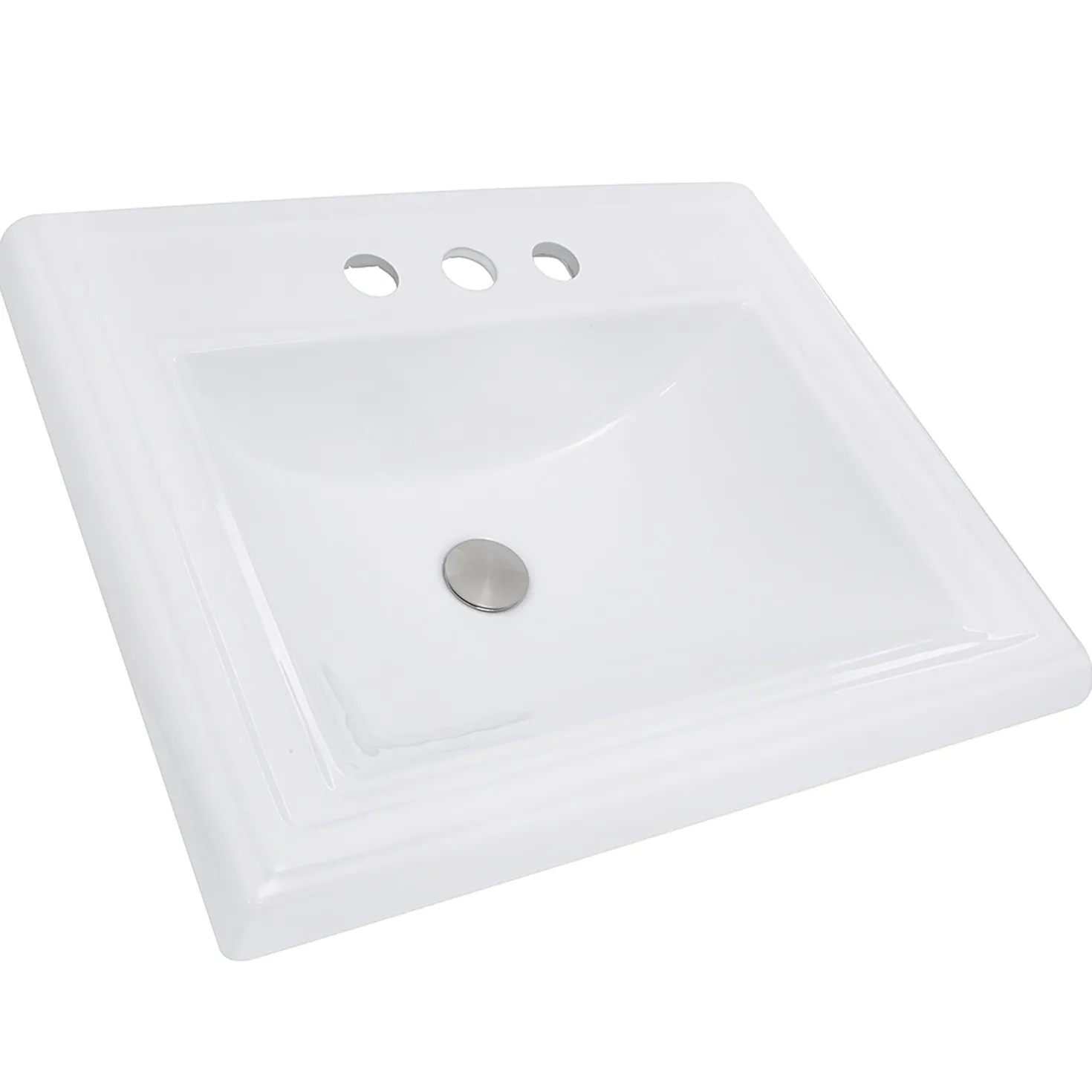 Nantucket Sinks 23" Rectangular Drop-In Vanity Sink for 4" Spread Faucet