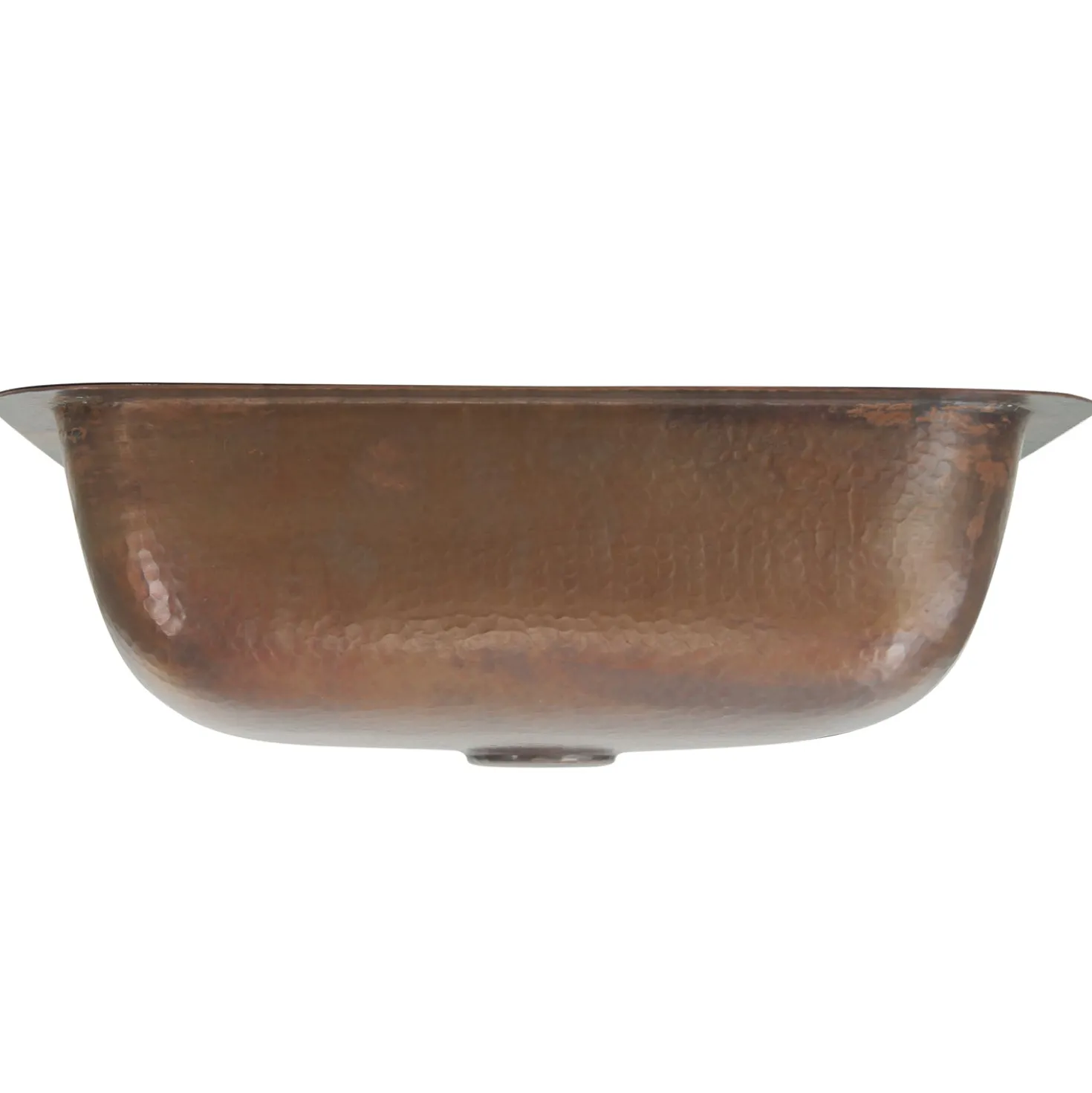 Nantucket Sinks REHC - 17-Inch x 14-Inch Hammered Copper Rectangle Undermount Bathroom Sink, 1.5-Inch Drain