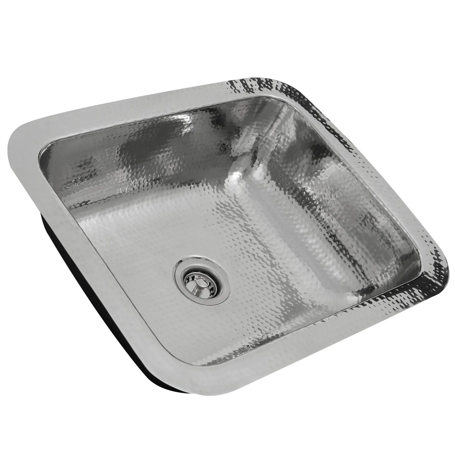 Nantucket Sinks RES - 17.5" Hammered Stainless Steel Rectangle Bar Sink
