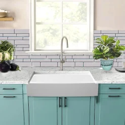 Nantucket Sinks RetroFit Glacier Stone Single Bowl Ezapron Kitchen Sink