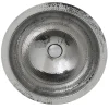Nantucket Sinks RLS-OF 16.875-Inch Hand Hammered Stainless Steel Round Undermount Bathroom Sink with Overflow