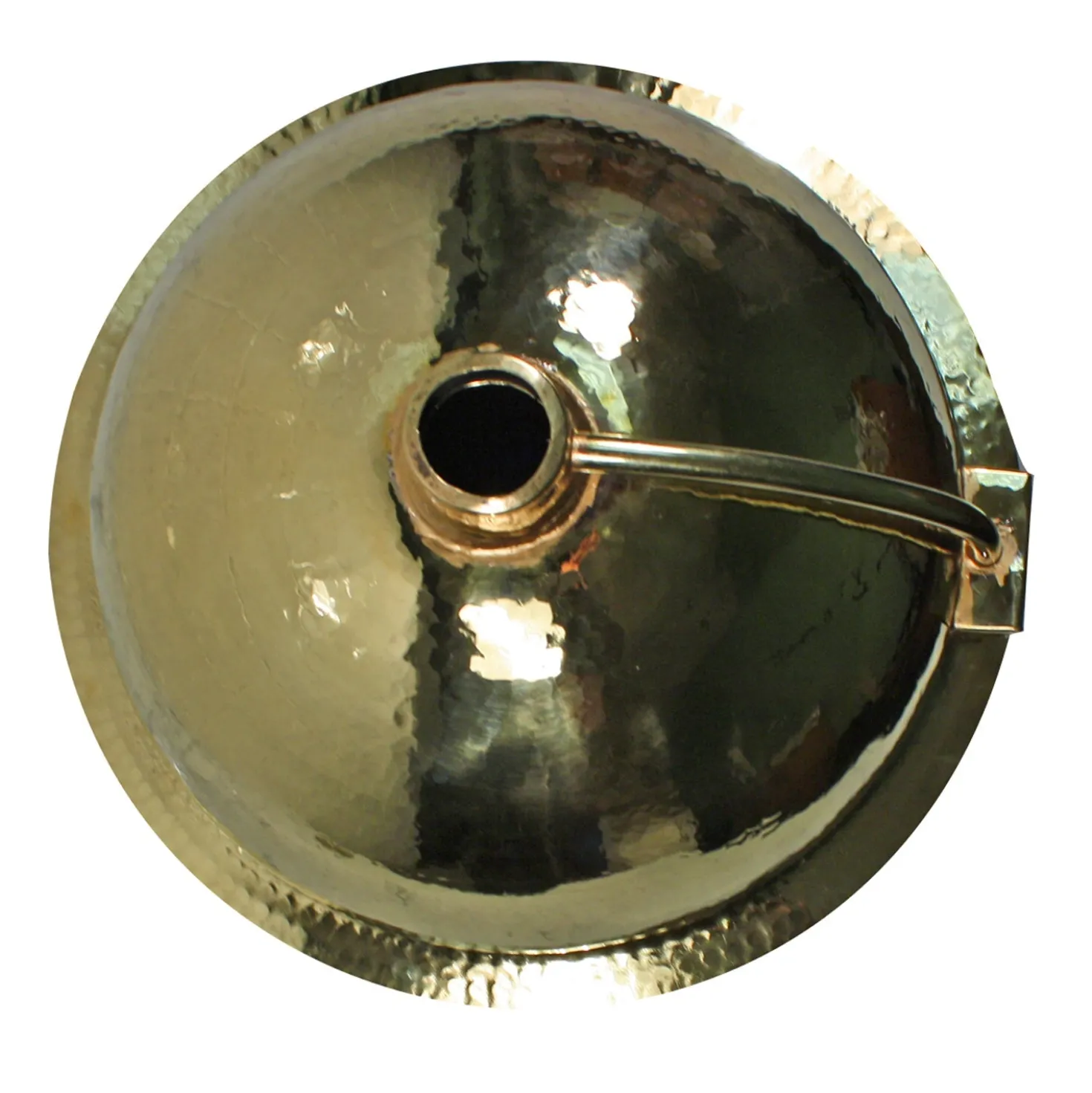 Nantucket Sinks ROB-OF - 13-Inch Hand Hammered Brass Round Undermount Bathroom Sink, Brass with Overflow