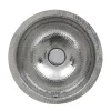 Nantucket Sinks ROS-OF 13-Inch Hand Hammered Stainless Steel Round Undermount Bathroom Sink with Overflow