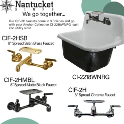 Nantucket Sinks Satin Brass Wall Mount Utility Faucet with Soap Dish