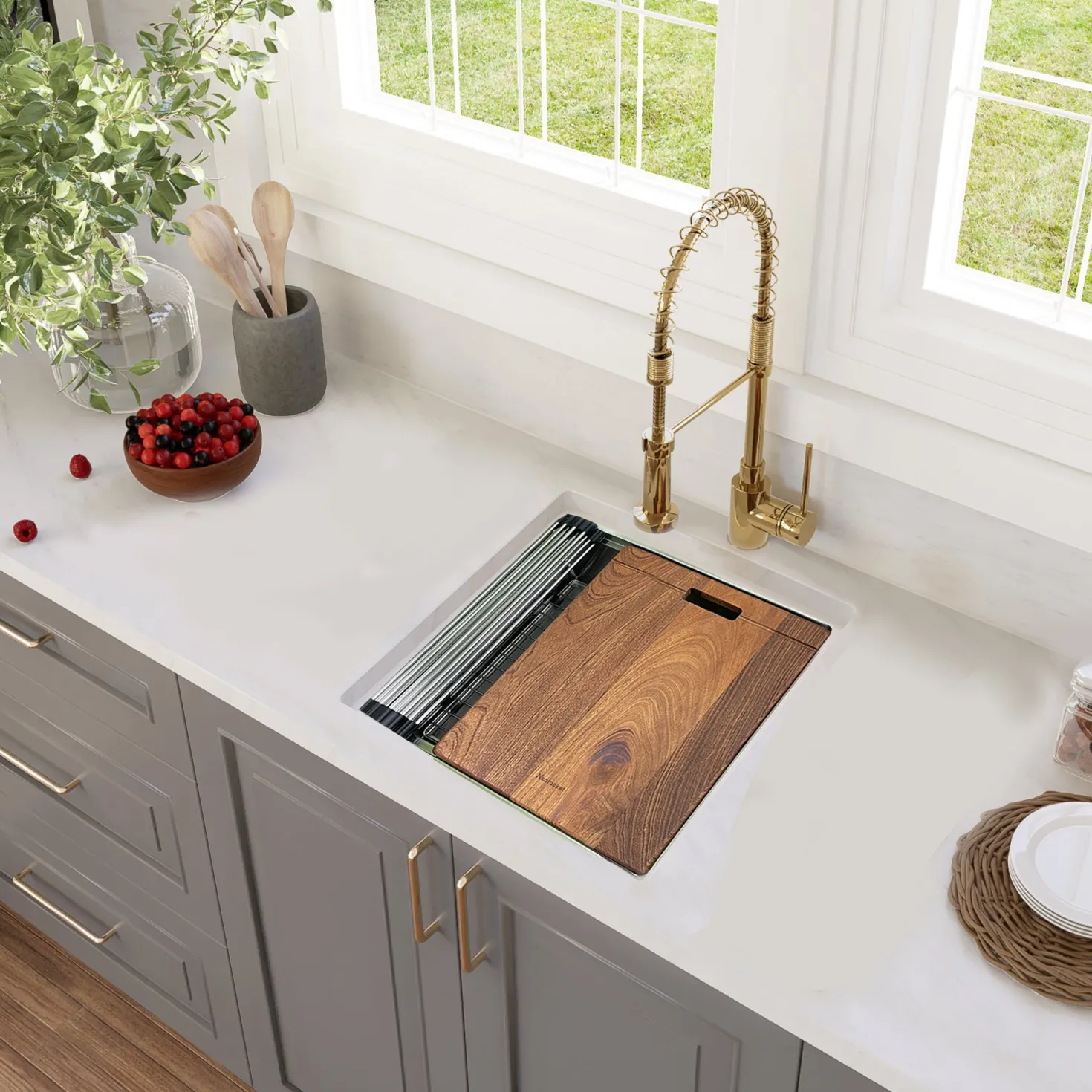 Nantucket Sinks 19" Single Bowl Undermount Workstation Prep Sink