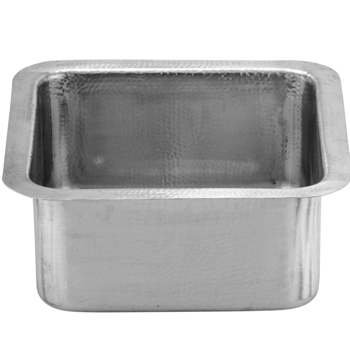 Nantucket Sinks 16 1/2" Square Hammered Satin Matte Finish Stainless Bar Sink
