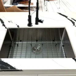 Nantucket Sinks SR3018 - Pro Series Rectangle Single Bowl Undermount Small Radius Corners Stainless Steel Kitchen Sink, 16 Gauge