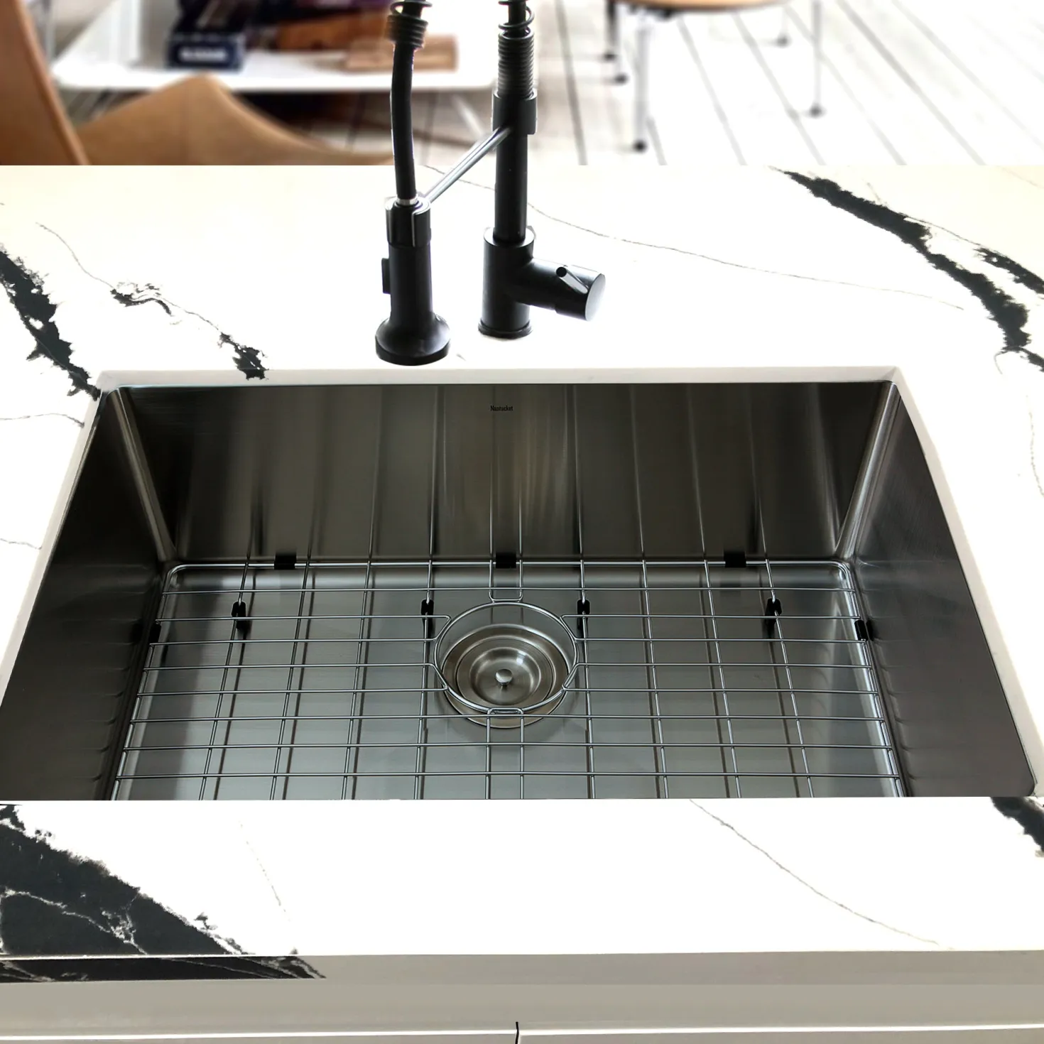 Nantucket Sinks SR3018 - Pro Series Rectangle Single Bowl Undermount Small Radius Corners Stainless Steel Kitchen Sink, 16 Gauge