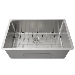 Nantucket Sinks SR3018 - Pro Series Rectangle Single Bowl Undermount Small Radius Corners Stainless Steel Kitchen Sink, 16 Gauge