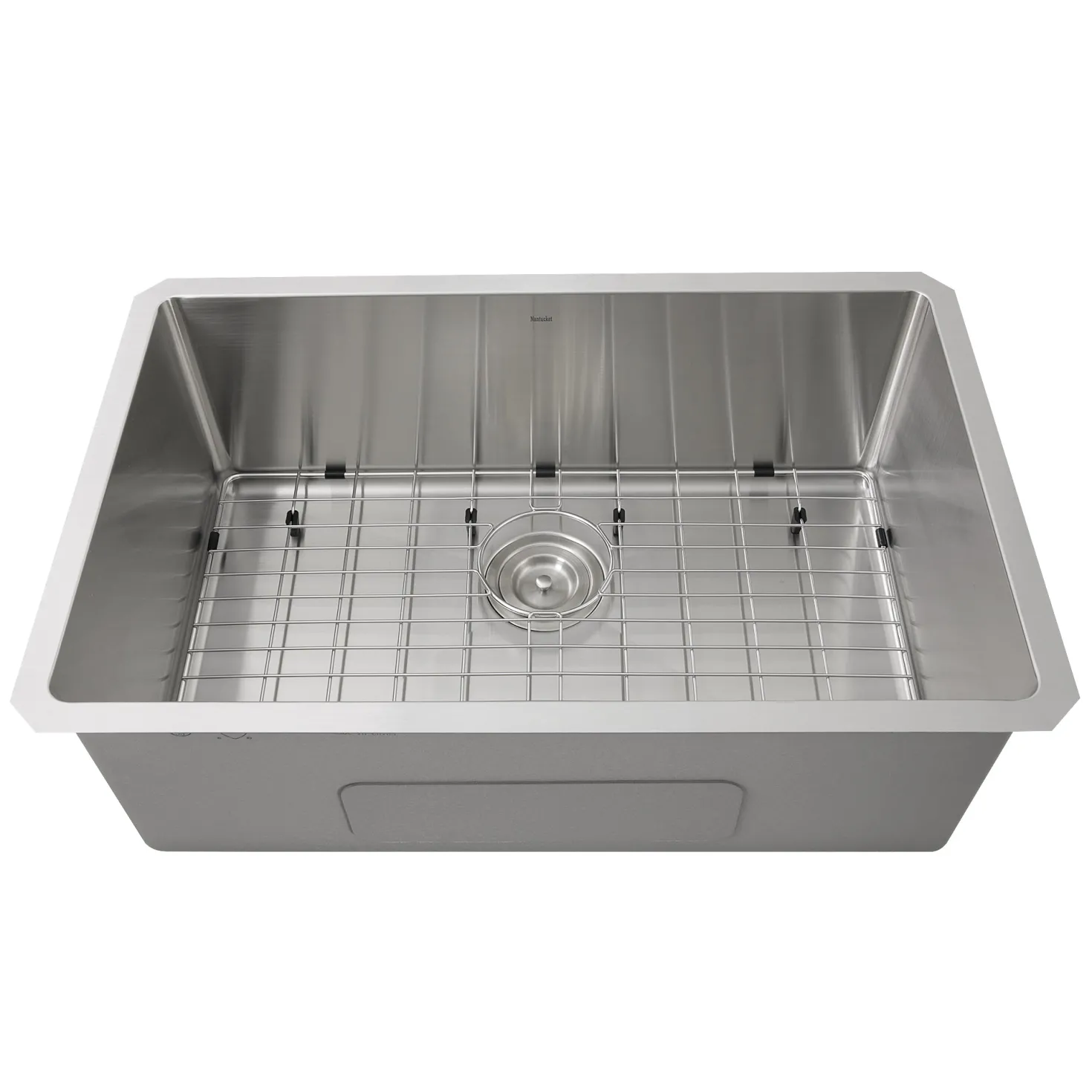 Nantucket Sinks SR3018 - Pro Series Rectangle Single Bowl Undermount Small Radius Corners Stainless Steel Kitchen Sink, 16 Gauge