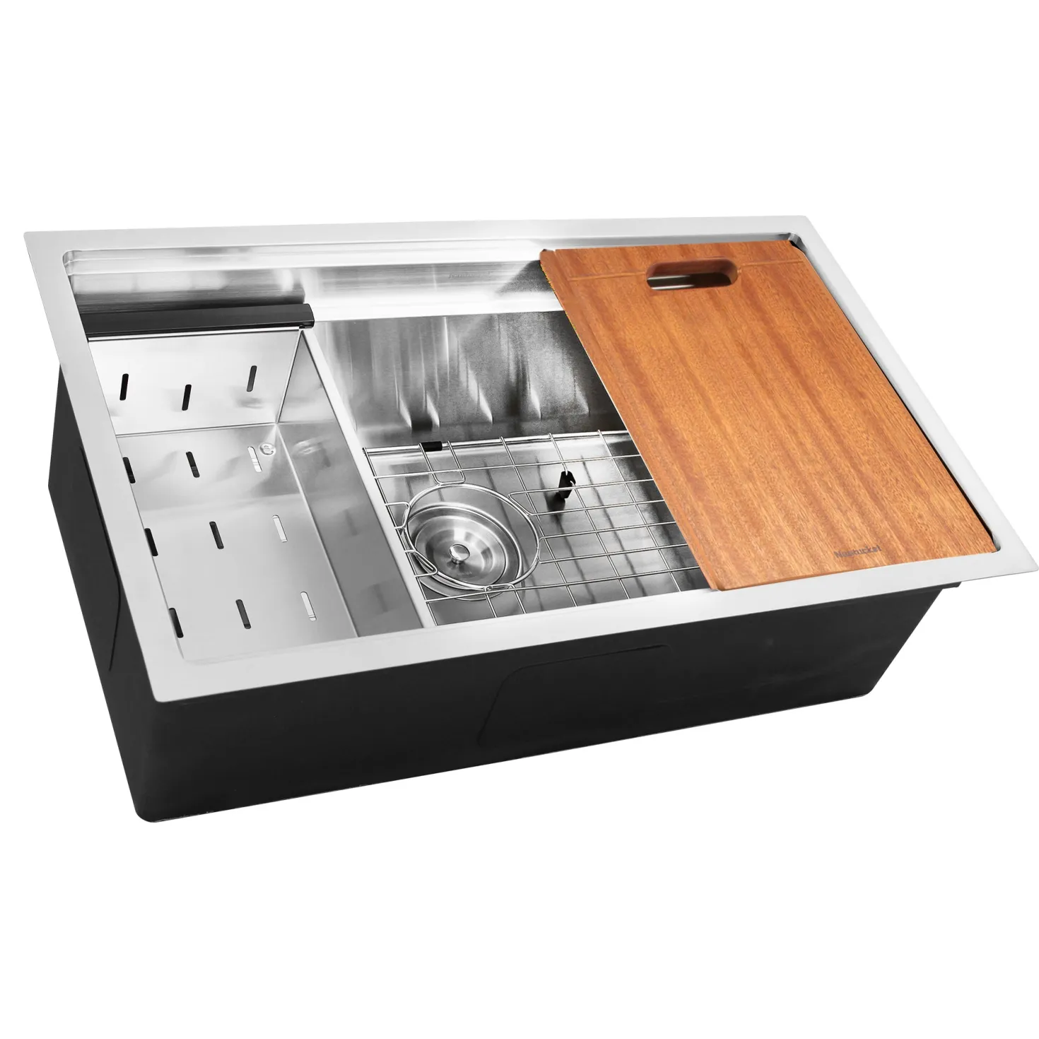 Nantucket Sinks SR-PS2-2818-16 - 28" Pro Series Workstation Single Bowl Undermount Stainless Steel Kitchen Sink with Included Accessories