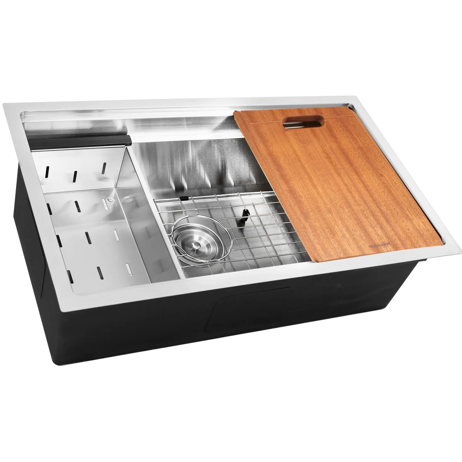 Nantucket Sinks SR-PS-3018-16 - 30" Pro Series Workstation Single Bowl Undermount Stainless Steel Kitchen Sink with Included Accessories