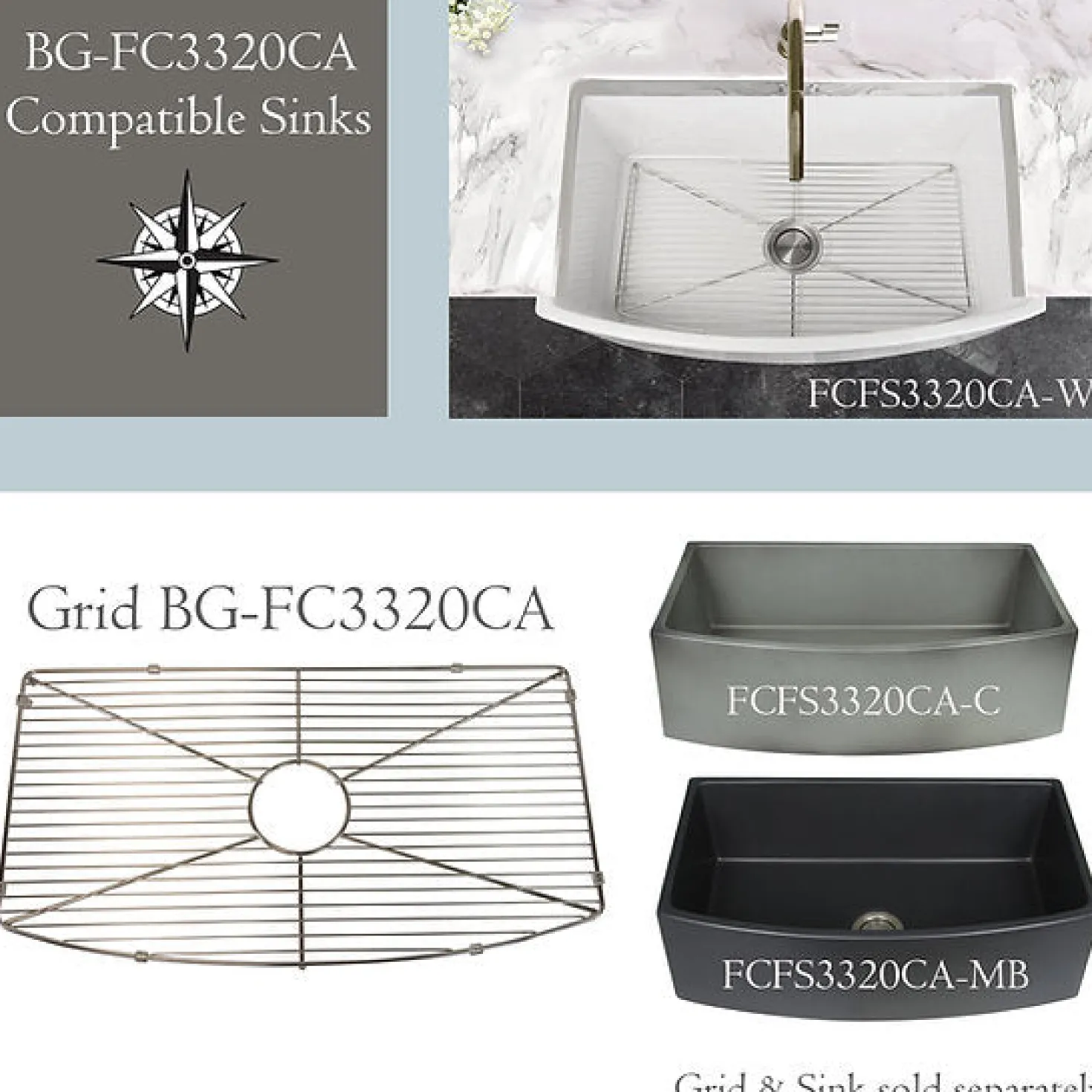 Nantucket Sinks Stainless Steel Bottom Grid BG-FC3320CA