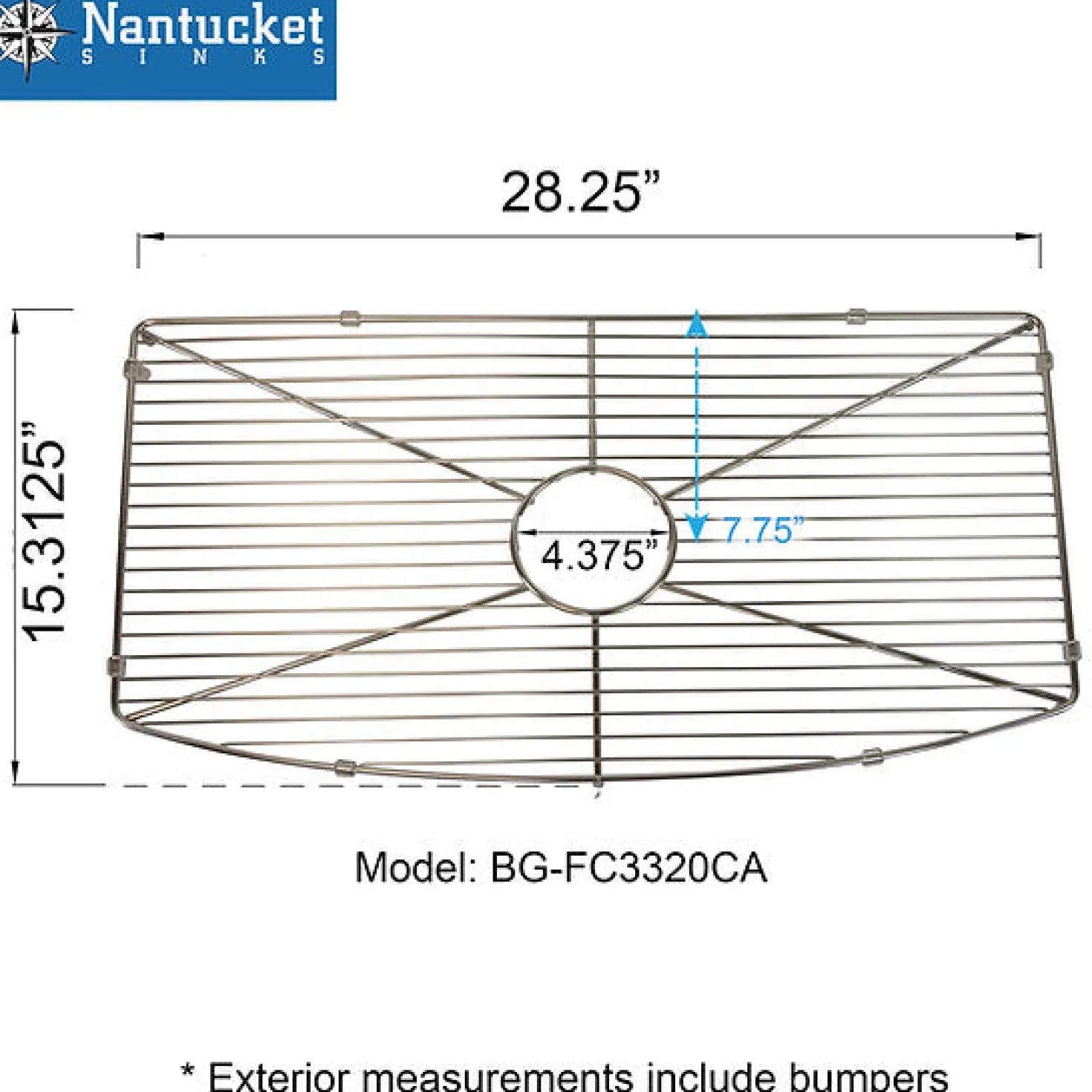 Nantucket Sinks Stainless Steel Bottom Grid BG-FC3320CA