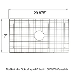 Nantucket Sinks Stainless Steel Bottom Grid BG-VC33S