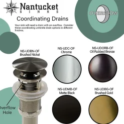 Nantucket Sinks Umbrella Drain with Overflow