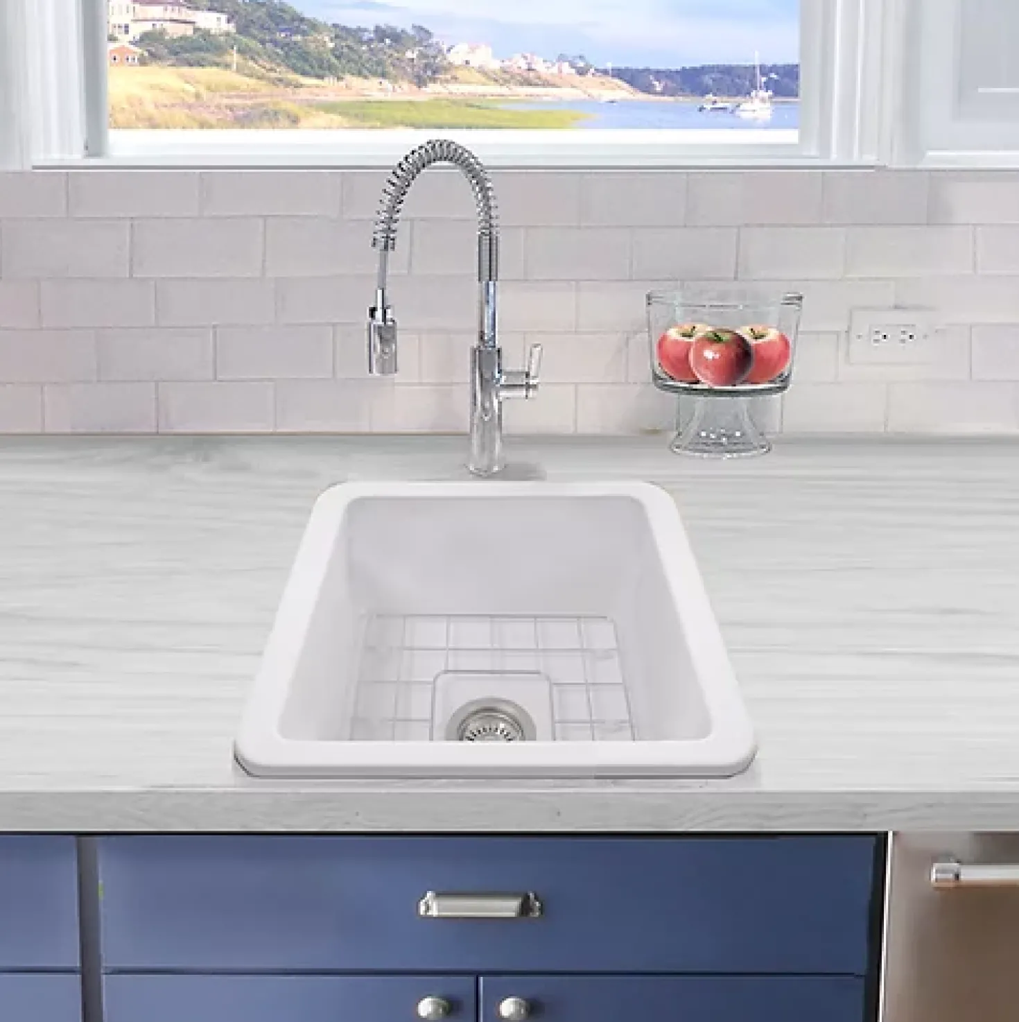 Nantucket Sinks 18" Undermount Fireclay Kitchen Sink Wellfleet-1818W