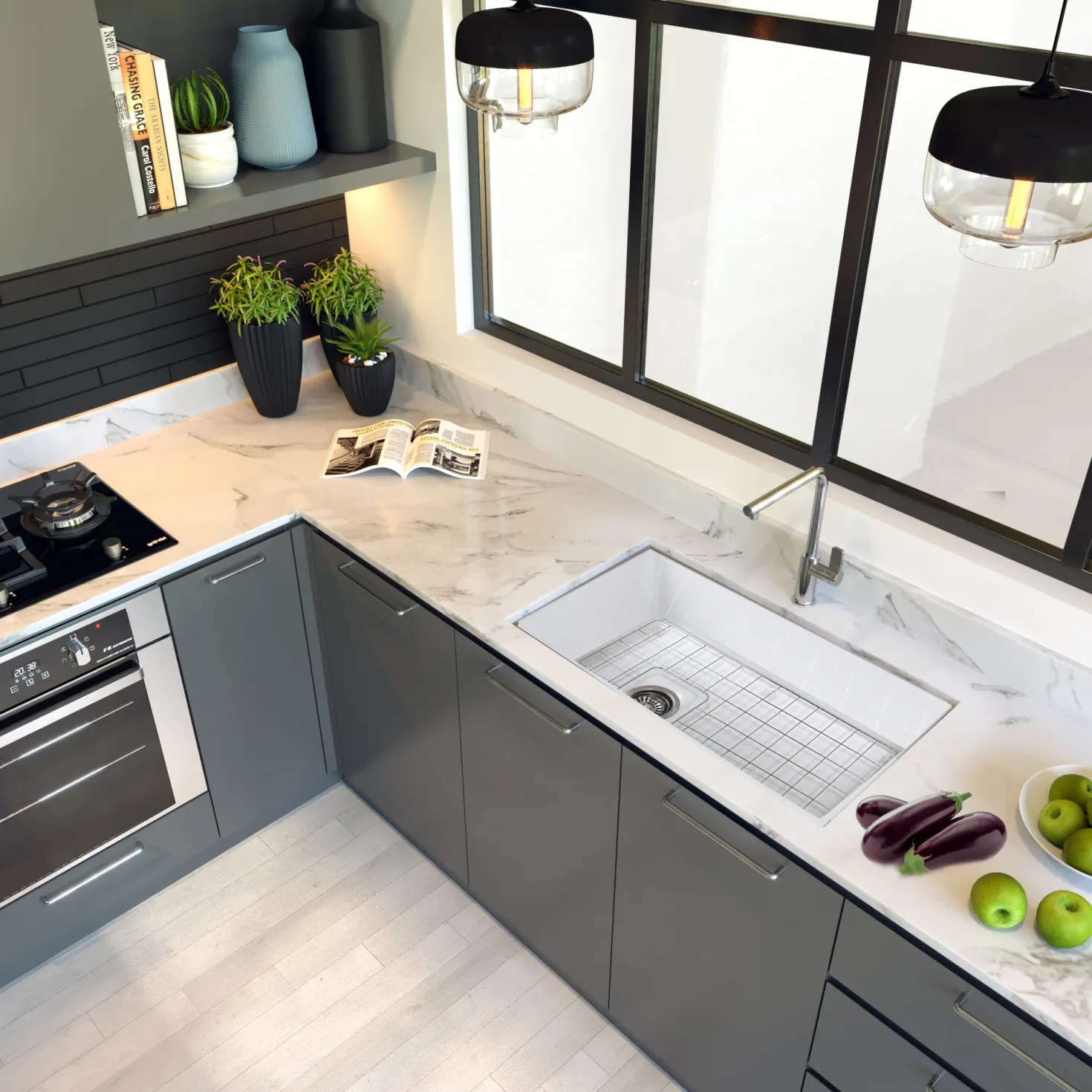 Nantucket Sinks 34" Undermount Fireclay Kitchen Sink