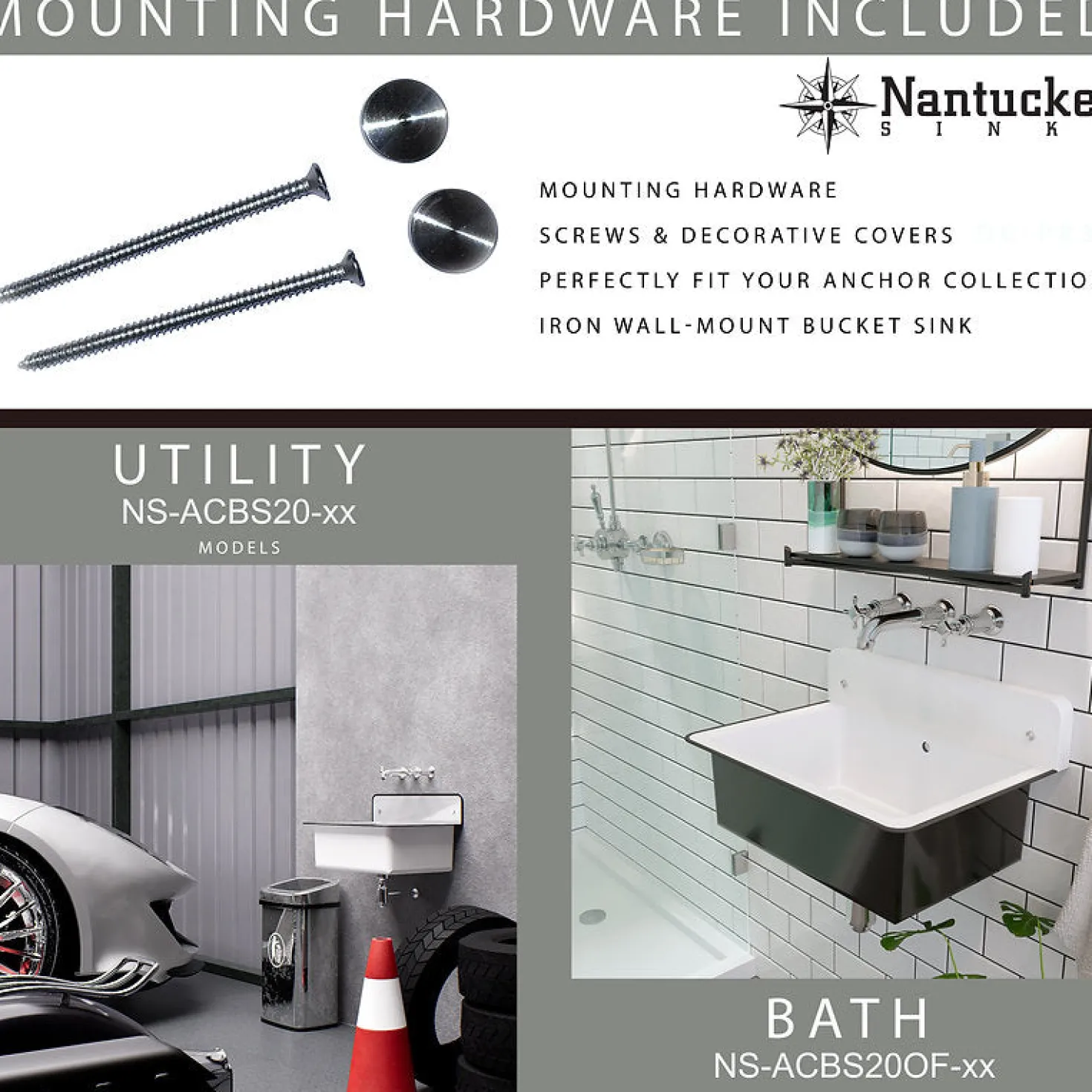 Nantucket Sinks 20" Wall Mount Sink Without Overflow