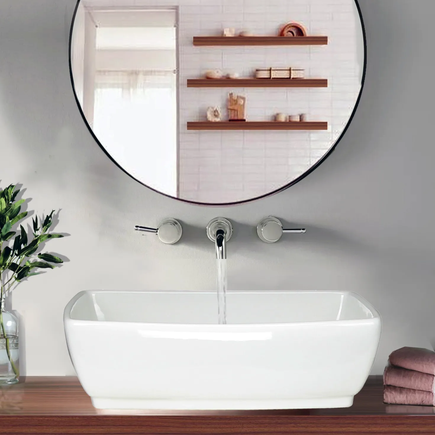 Nantucket Sinks White Rectangular Vessel Sink NSV1913