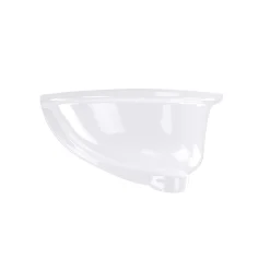 Nantucket Sinks 17 x 14 Glazed Bottom Undermount Oval Ceramic Sink in White