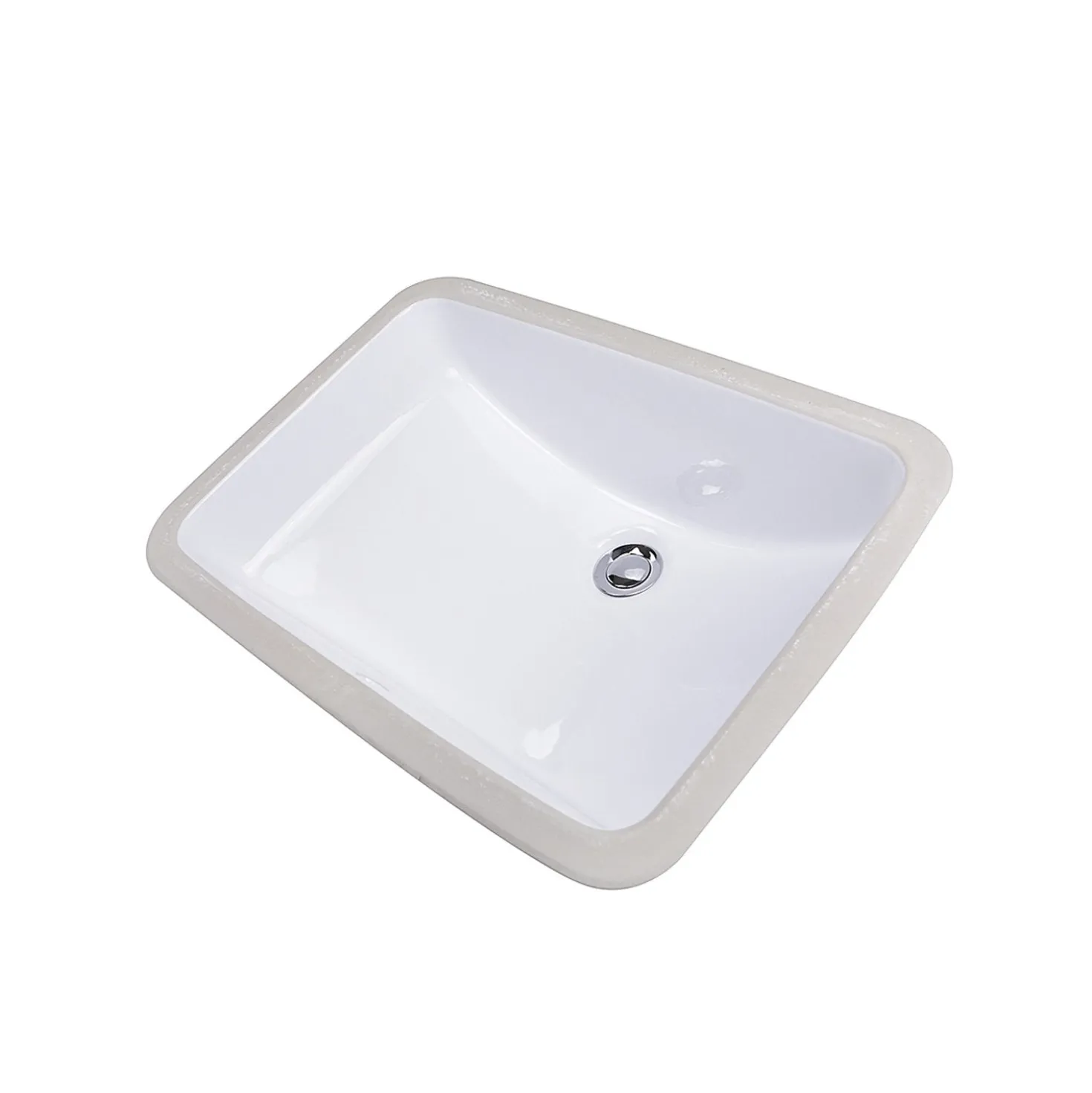 Nantucket Sinks 18 x 12 Glazed Bottom Undermount Rectangle Ceramic Sink in White