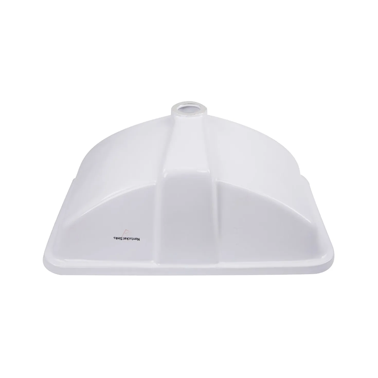 Nantucket Sinks 18 x 12 Glazed Bottom Undermount Rectangle Ceramic Sink in White