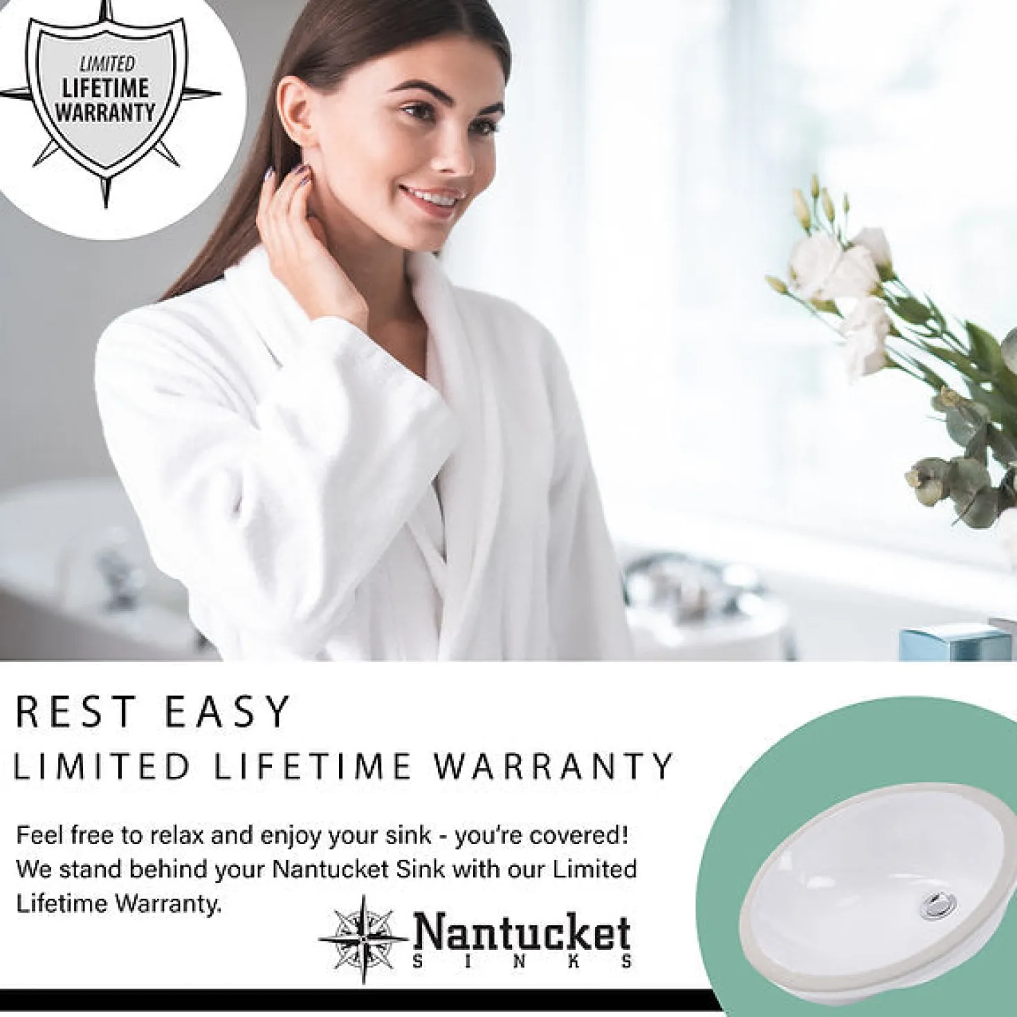 Nantucket Sinks 19" x 16" Undermount Ceramic Sink