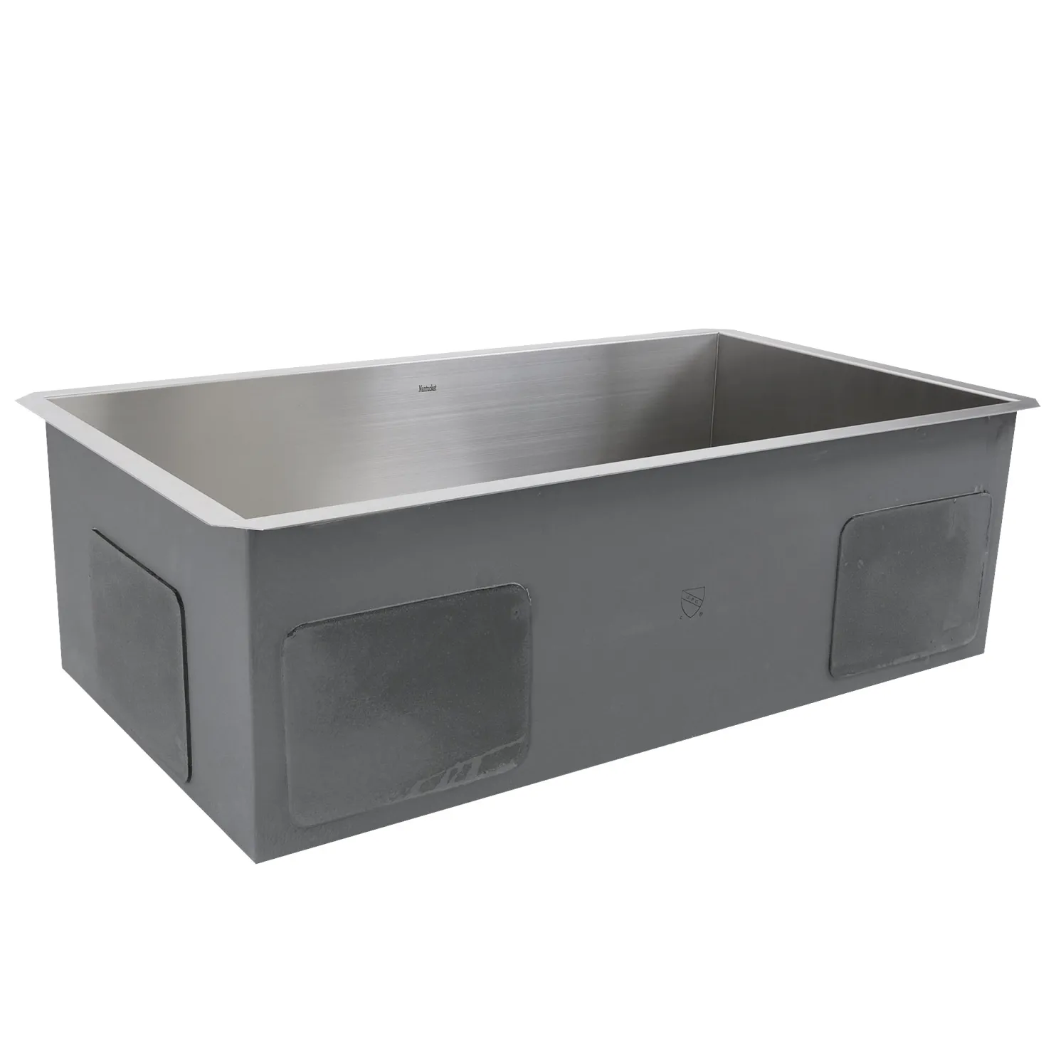 Nantucket Sinks ZR3218-OSD - 32" Pro Series Large Rectangle Single Bowl Undermount Small Radius Stainless Steel Kitchen Sink, Offset Drain