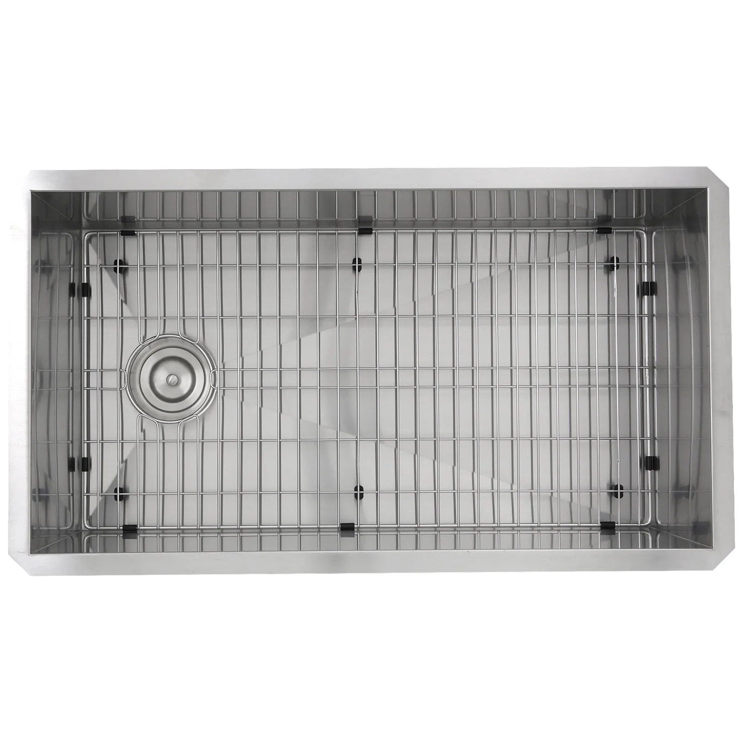 Nantucket Sinks ZR3218-OSD - 32" Pro Series Large Rectangle Single Bowl Undermount Small Radius Stainless Steel Kitchen Sink, Offset Drain