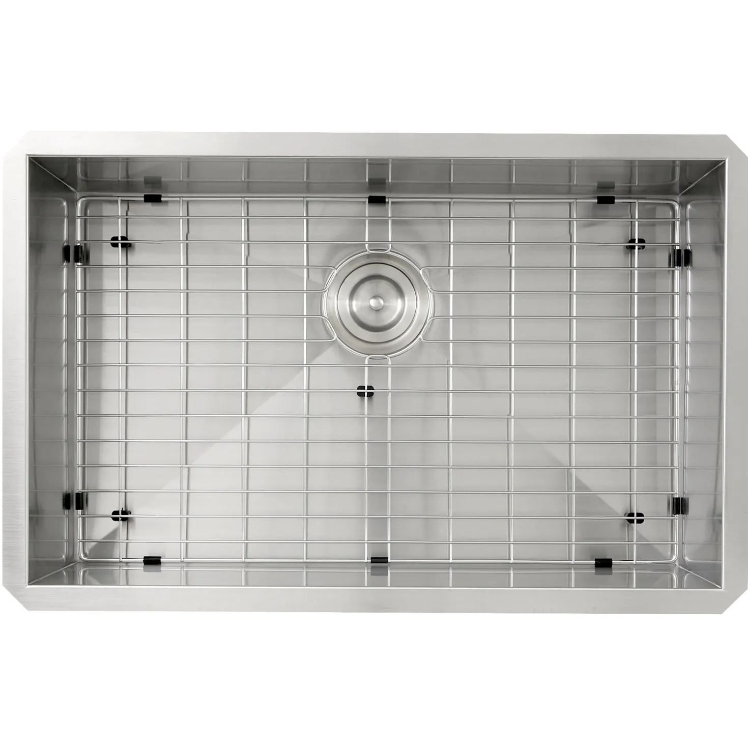 Nantucket Sinks ZR2818-8-16 - 28" Pro Series Rectangle Single Bowl Undermount Zero Radius Stainless Steel Kitchen Sink, 8" Deep
