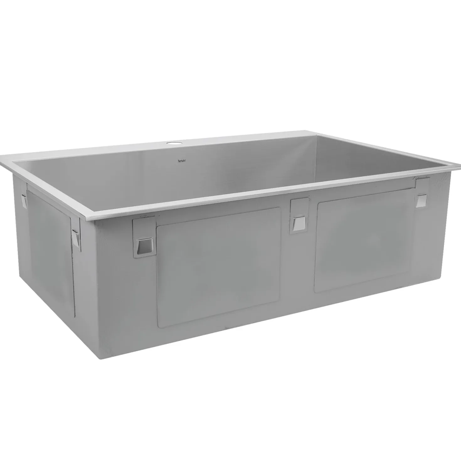 Nantucket Sinks ZR3322-S-16 - 33" Large Rectangle Single Bowl Zero Radius Stainless Steel Drop in Kitchen Sink, 16 Gauge -1 Hole