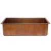Premier Copper Products 33" Antique Hammered Copper Kitchen Single Basin Sink