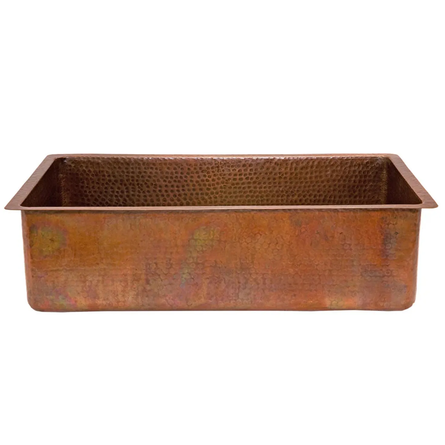 Premier Copper Products 33" Antique Hammered Copper Kitchen Single Basin Sink