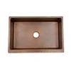 Premier Copper Products 33" Antique Hammered Copper Kitchen Apron Single Basin Sink
