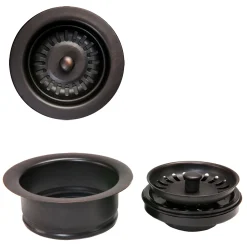 Premier Copper Products Drain Combination Package for Double Bowl Kitchen Sinks - Oil Rubbed Bronze