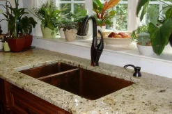 Premier Copper Products 33" Hammered Copper Kitchen 25/75 Double Basin Sink